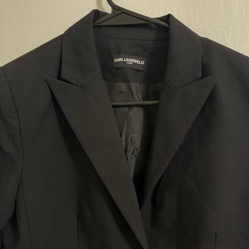 Karl Lagerfeld Black Blazer Elevated Basic Minima… - image 2